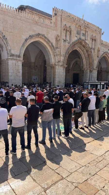 Tens of thousands of Palestinians hold Friday prayers inside the blessed Al-Aqsa Mosque.