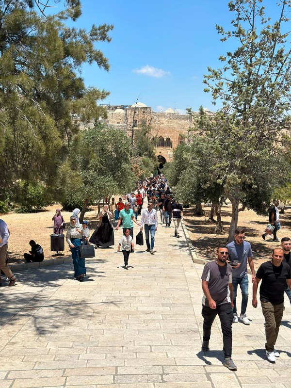 תושבים הגיעו למסגד אל-אקצא לתפילת יום שישי