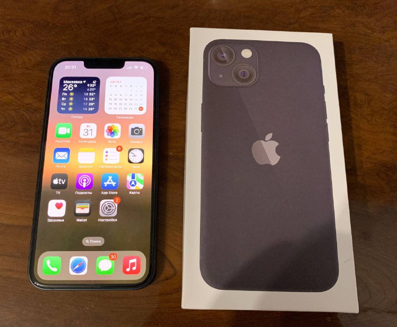 Описание: iphone 13 128 gb состояние: идеал, наклеено защитное стекло. ничего не менялось, состояние... - фотография - 1