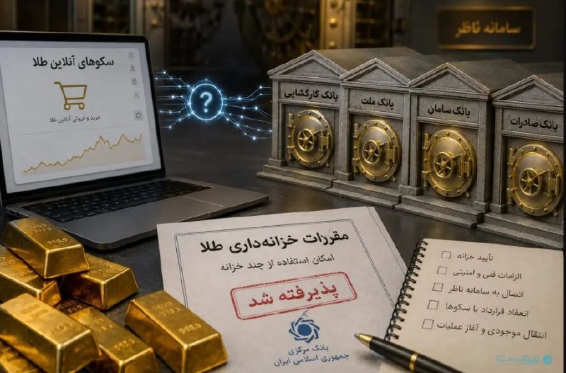 هم‌میهن: چند خزانه، یک واقعیت: انحصار بازار آنلاین طلا تمام نشده است🔹بانک مرکزی پس از ماه‌ها اختلاف با پلتفرم‌های آنلاین طلا، سرا