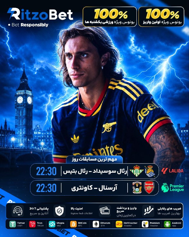 زندگی زیباست 🌱: 🔵 ریتزوبت اولین پلتفرم جهانی و اسپانسر لیگ هلند در فصل آتی فوتبال محیط امن و حرفه ای برای عاشقان فوتبال و هیجان⚡️ واریز 