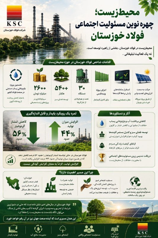 اخبار معادن و صنایع معدنی: ماین نیوز: وقتی فولاد خوزستان توسعه را با محیط زیست گره میزند www.akhbaremadan.ir/news/78430 @minewsirماین نیوز: محیط