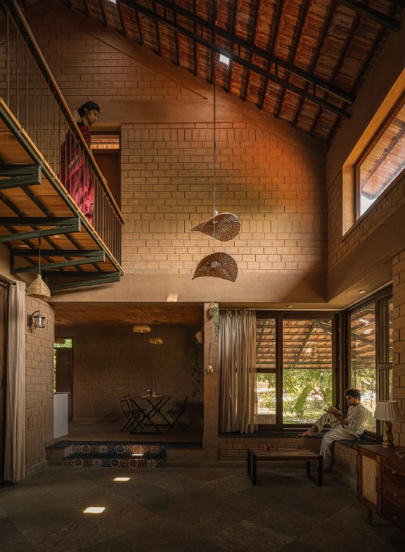 The Saffron Verandah House HabitArt Architecture Studio Chembarasanapalli, India Houses Year 2025 - изображение 3 - saffron, verandah, house