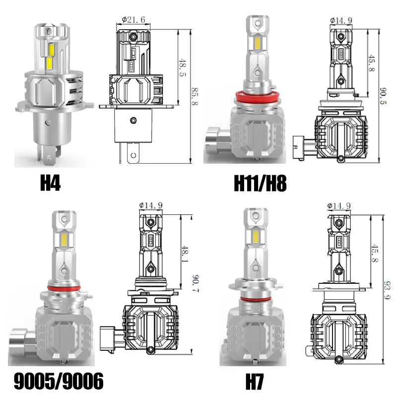 DAWNKNIGHT M5P H4 H11 Светодиодная лампа мини размер Plug And Play H7 9005 H3B 9006 H8 светодиодные 