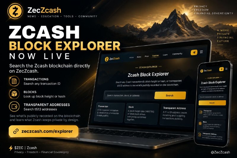 ZecZcash Block Explorer is now live Search Zcash transactions…