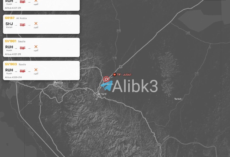 No flight has landed at Taif Airport in Saudi Arabia for about 16 hours.