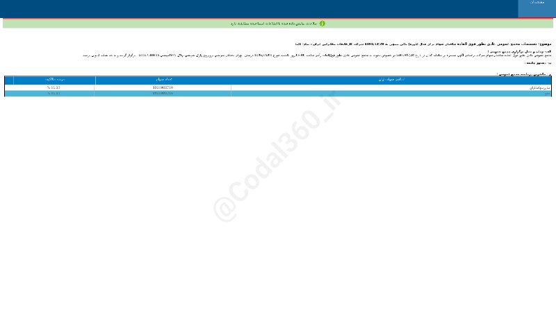 کدال۳۶۰: #لکماتصمیمات #مجمع_عمومی_عادی به طور فوق العاده #دوره_12_ماهه منتهی به 1404/12/29 شرکت #کارخانجات_مخابراتی_ایران▪️ زمان