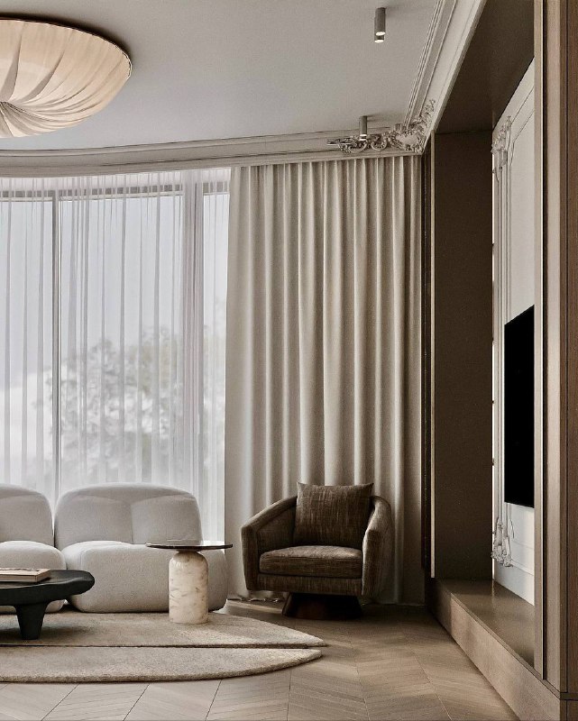 Красивая кухня-гостиная в стиле современная классика. Спальню из этого проекта можно посмотреть у нас в Инстаграм. Дизайнер Студия Marso - изображение 2 - красивая, кухня, гостиная