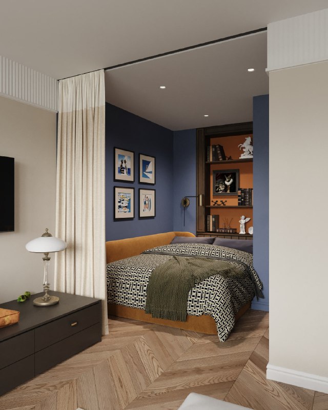 Квартира 41 м для девушки Главной задачей стало создание яркого, тёплого и по-настоящему оригинального интерьера. Каждая деталь здесь подчинена иде... - изображение 5 - пространство, полностью, интерьер