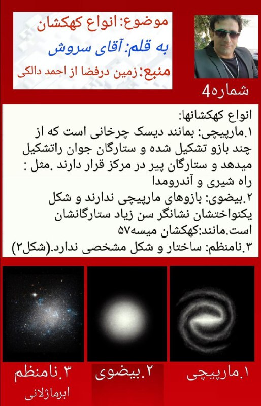 مطالعات اجتماعی اهواز: 🌍 انواع کهکشان 🍒 استاد سروش🌴کانال کشوری تاریخ و جغرافیا اهواز @darsi_118