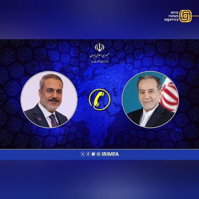 خبرگزاری آنا: گفت‌وگوی تلفنی وزرای خارجه ایران و ترکیه 🔹️عراقچی و هاکان فیدان به صورت تلفنی گفتگو کردند در این گفت‌وگو، آخرین تحولات م