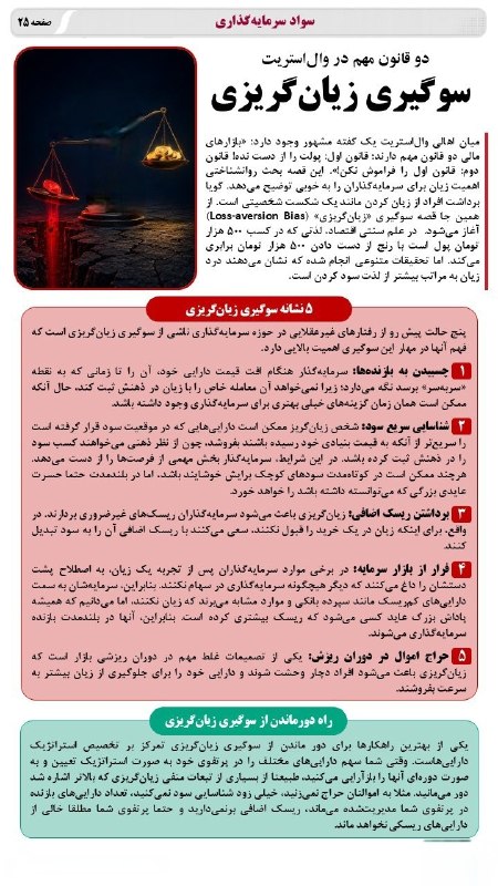 نبض بازار / اقتصاد 💰: 🔴سواد سرمایه‌گذاری/ سوگیری زیان‌گریزیدو قانون مهم در وال‌استریت@NabzehBazaar