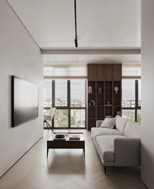 Стильная квартира в ЖК Большая семёрка. Выполнена в современном минимализме тёплые древесные фактуры, каменные поверхности и спокойная палитра созд... - изображение 1 - стильная, квартира, большая