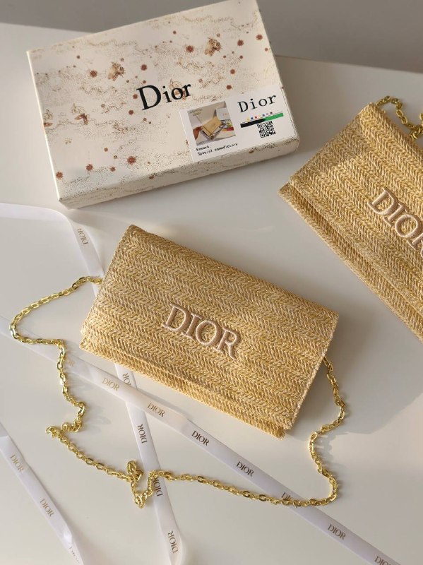 Dior Christian Dior Raffia Clutch Pouch