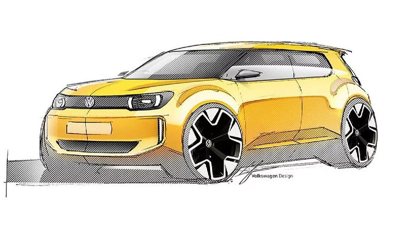 Volkswagen опубликовал дизайнерские эскизы нового электромобиля