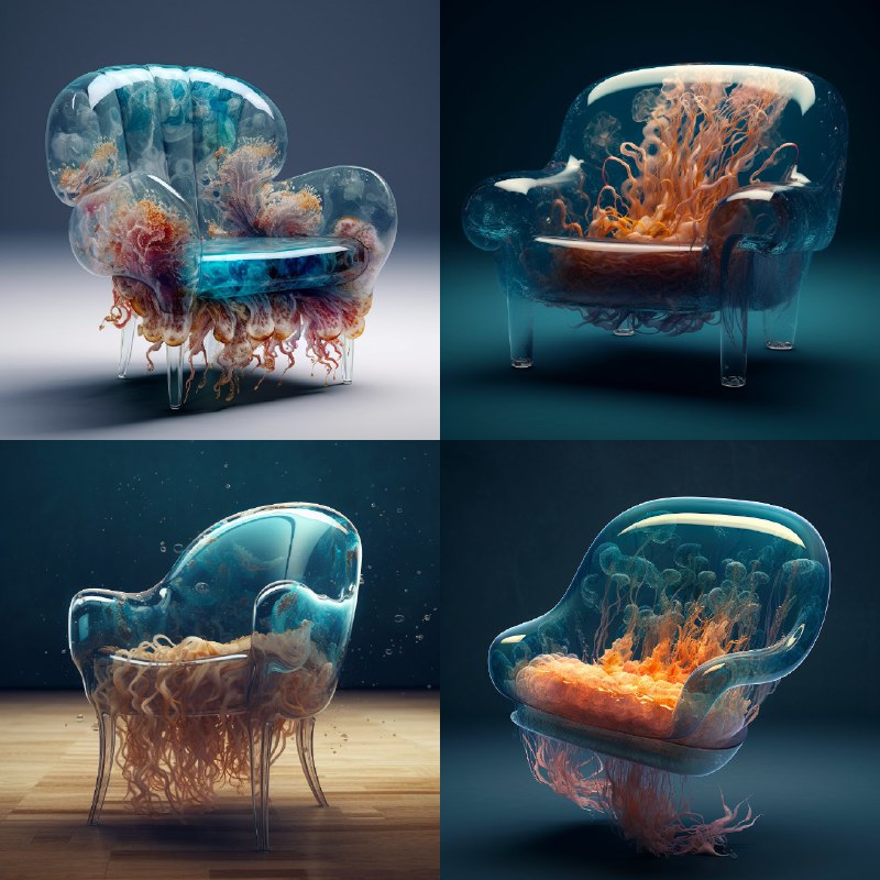 MJ早安图，jellyfish 沙发椅，看着就很舒服惬意