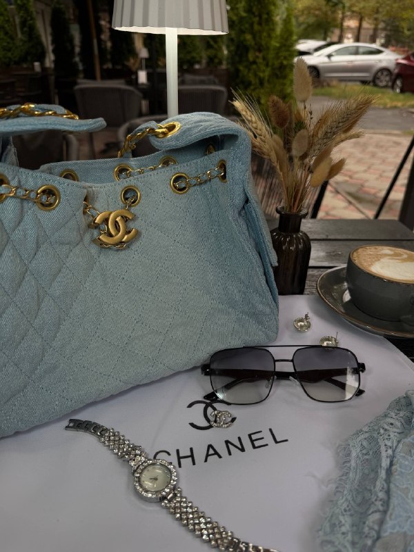 Chanel Chanel 25 Light Blue Denim Handbag
