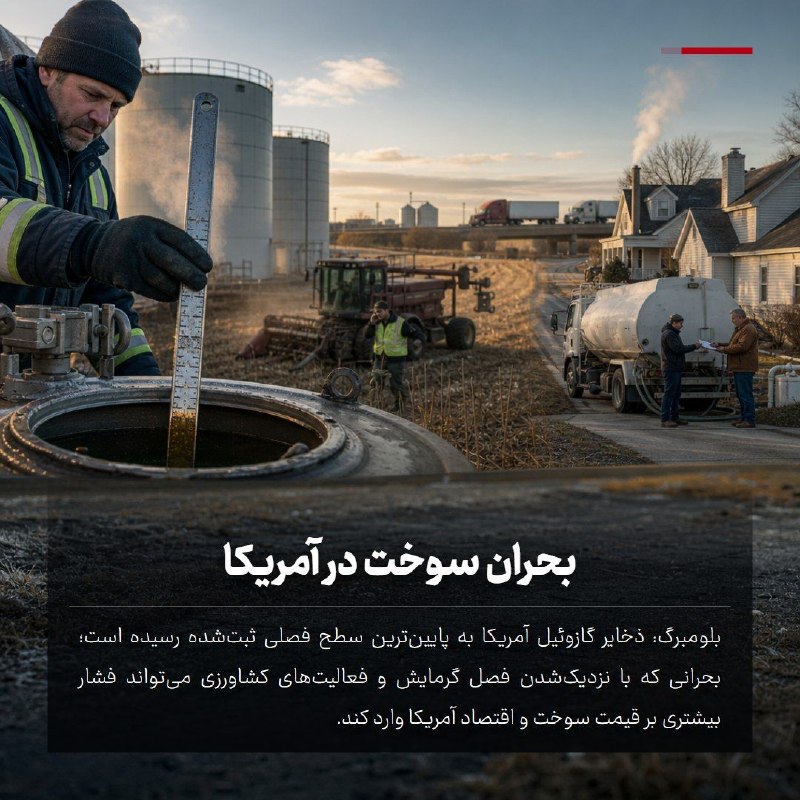 خبر۲۴: 🔻 بحران سوخت در آمریکا🔹 بلومبرگ: ذخایر گازوئیل آمریکا به پایینترین سطح فصلی ثبتشده رسیده است؛ بحرانی که با نزدیکشدن ف
