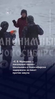 «Е. В. Мальцева — локальный тиран». Школьника в Новосибирске задержали за пикет против завучаУченик школы № 158 развернул под окнами учебного заведения плакат, так как, по его мнению, педагог несправедливо занижала ему оценки и издевалась, пишут Sota и Вот