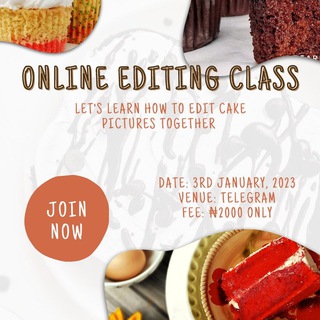 Cake photo editing class with Gloria Telegram Group Link