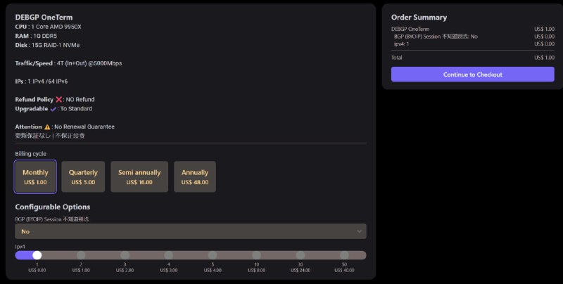 #营销推出一次性产品 [德国OneTerm]该产品不保证可以续费, 配置不可增加