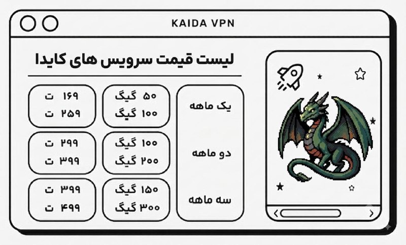 جنگاوران: ✨ سرویسهای کایدا ویپیان✨🚀 سریع، پایدار و بهینهشده برای استفاده روزمرهبا خرید یک اشتراک میتونی روی چندین دستگاه از و