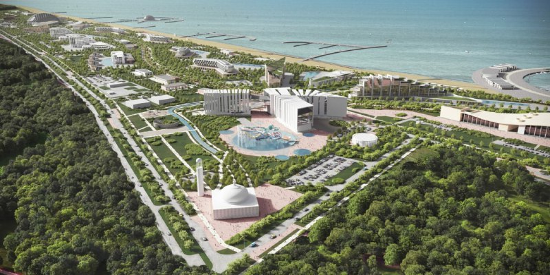 Базовые объекты курорта «Каспийский прибрежный кластер» появятся в 2027 году, напомнила пресс-служба компании « фото