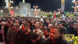 🎥 מבט של תפילה מעל גופתו של מנהיג המהפכה שנהרג מאת האייתוללה סייד מוסטפא חמינאי במקדש רזאווי