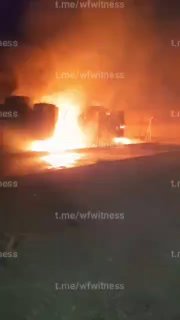 ️🇱🇾 צילומים נוספים של תקיפת המל"ט שפקדה את תחנת הכוח המרכזית בזאוויה, לוב, שוחררו כשלהבות גדולות עוטפות א…
