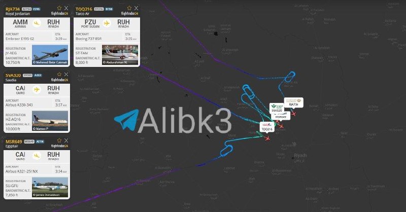 Flights to Riyadh are stuck in the air so far.
