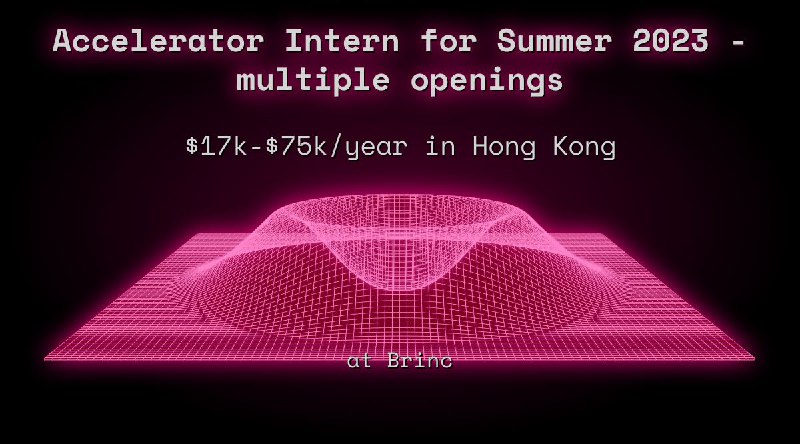 Web3 Accelerator Intern for Summer 2023 - multiple openings $12k - $37k in Hong Kong at Brinc
