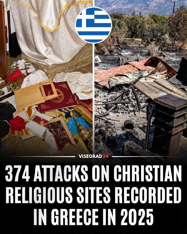 דו"ח ממשלת יוון תיעד 374 תקריות שהשפיעו על אתרים דתיים נוצריים ברחבי יוון בשנת 2025, המהווים כמעט 97% מכל 3…