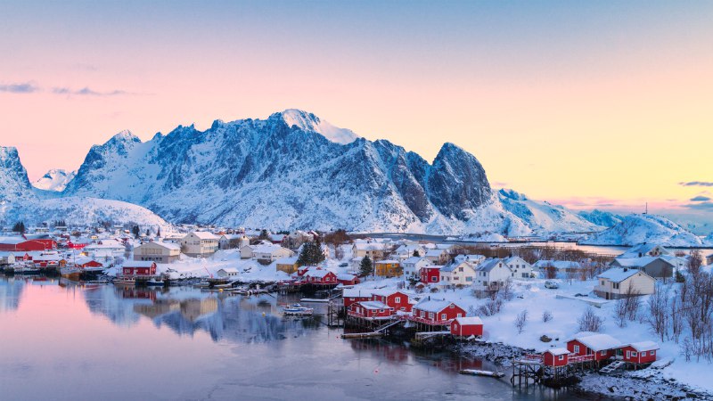 Tiny village, big viewsThe fishing village of Reine, Norway (© Roberto Moiola/Cavan Images/SuperStock)