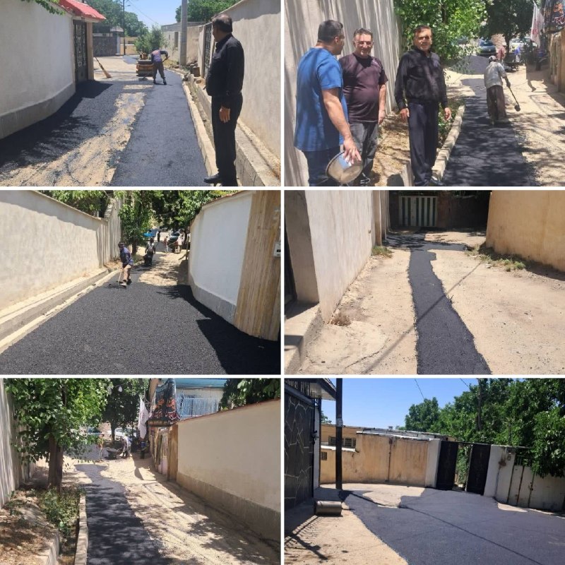 پایگاه خبری تارود: 📸 تداوم نهضت بهسازی معابر شهری در منطقه گیلاوند/ اجرای روکش آسفالت و لکهگیری خیابان ۲۰ متری مهک و کوچه مرجان بلوار بهشت