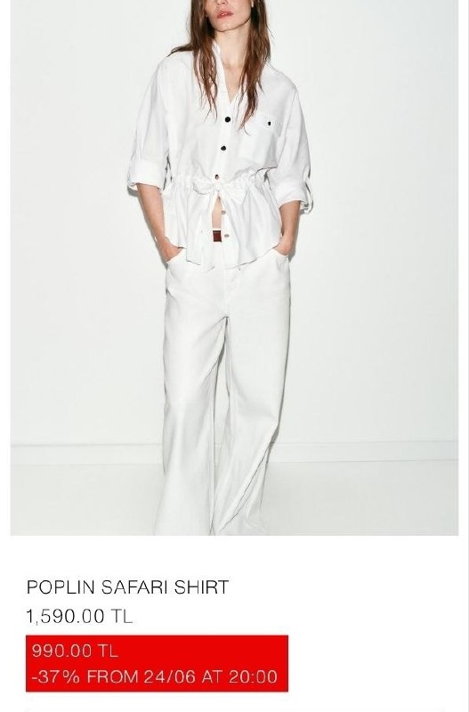 onlineshop خرید آنلاین ترکیه مانی شاپ: https://www.zara.com/TR/en/poplin-safari-shirt-p08665766.html?v1=523302068&v2=2580407&utm_campaign=productShare&utm_medi