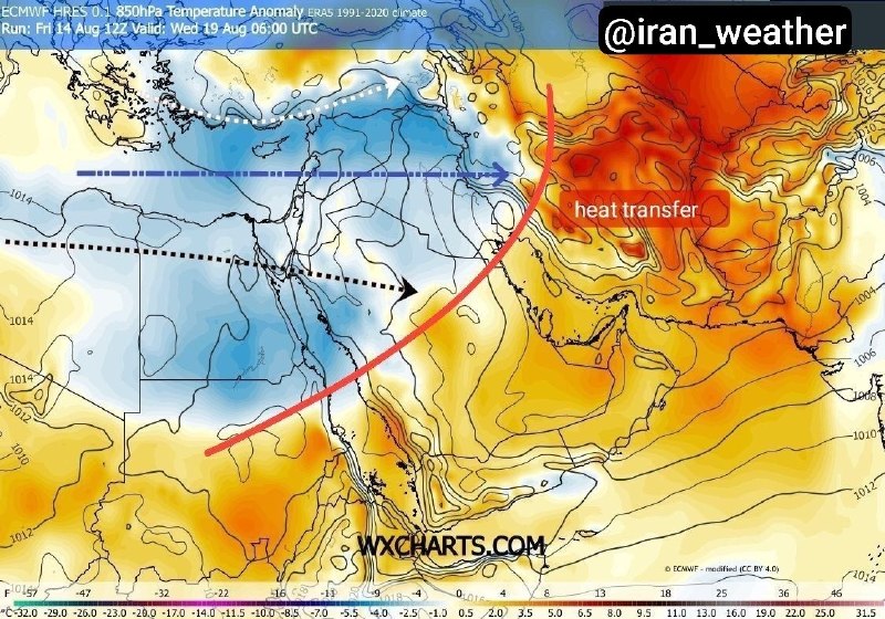 هواشناسی ایران: جبهه هوای خنک‌تر از حالت نرمال از اواسط هفته به غرب می‌رسداکنون در حال سیر هوای گرم‌تر از حالت طبیعی هستیم این رویداد تا