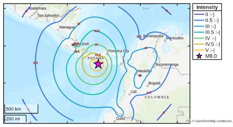 An 8.0 magnitude earthquake struck Panama.
