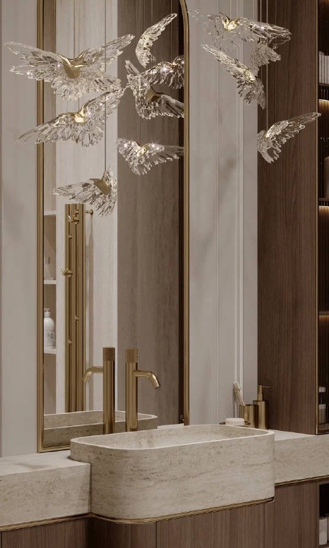 Ванная комната квартиры в ЖК Full House Раковина из цельного травертина, за ванной крупноформатный керамогранит, аккуратные встроенные ниши с подсв... - изображение 3 - ванная, комната, квартиры