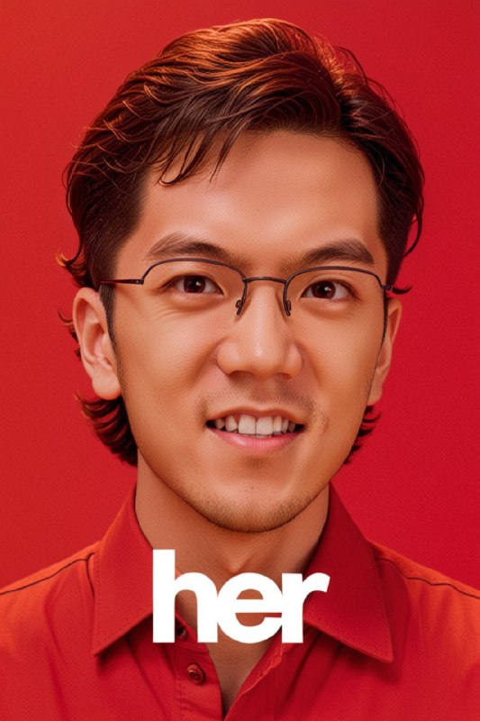 朋友用我的照片生成了一张 her 海报