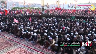 עריכת אספת הלוויה בקולו של הפזמון "חאג' מחמוד קרימי" באבל על האימאם שנהרג במסגד רזאווי המטוהר.