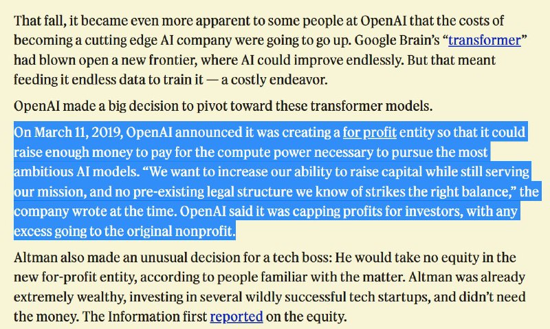 当年 @elonmusk 想控制 OpenAI ，被拒绝后选择了撤资