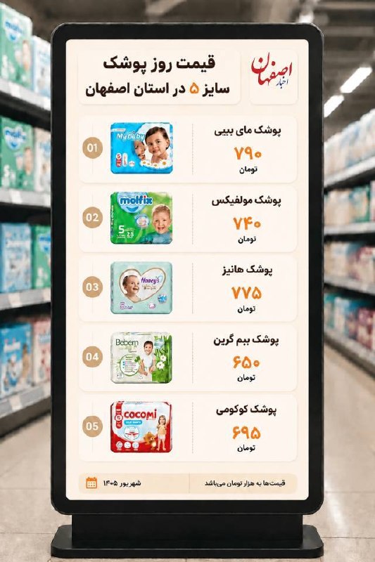 اخبار اصفهان: ♦️ قیمت پوشک بچه در بازار اصفهان/ مای بی بی چند؟#قیمت_روز@akhbareisfahan