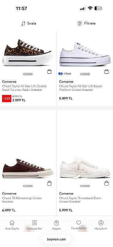 Pearl mezon: تخفیف کانورس https://www.beymen.com/tr/brand-converse-33127?sayfa=2