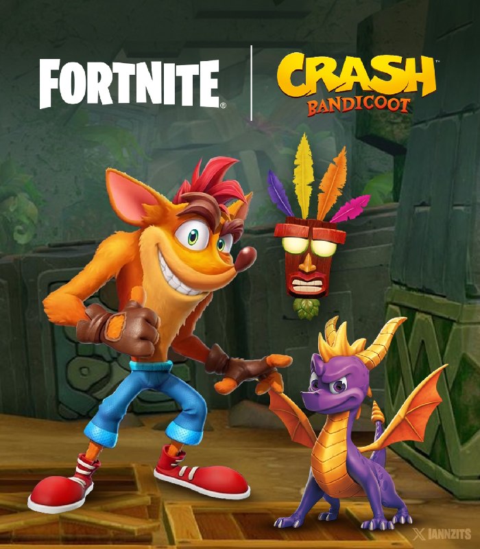 فورتنایت فارسی | Fortnite: ✨| New"FORTNITE X CRASH BANDICOOT"همکاری با "Crash Bandicoot" در v42.00 یعنی در روزهای آینده به بازی میاد🔥این همکاری شام
