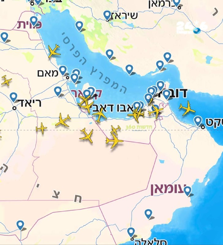 🇮🇱 על פי התנועה האווירית מעל המפרץ נראה שגם הלילה ארה״ב תתקוף באיראן.