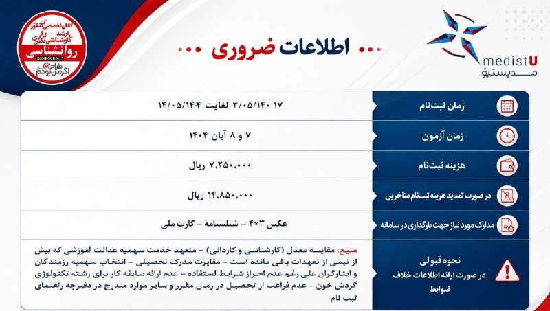 پژوهش و SPSS دکتر کیمیا: 🌐اطلاعات مهم و ضروری در ثبت نام ارشد بهداشت ۱۴۰۵