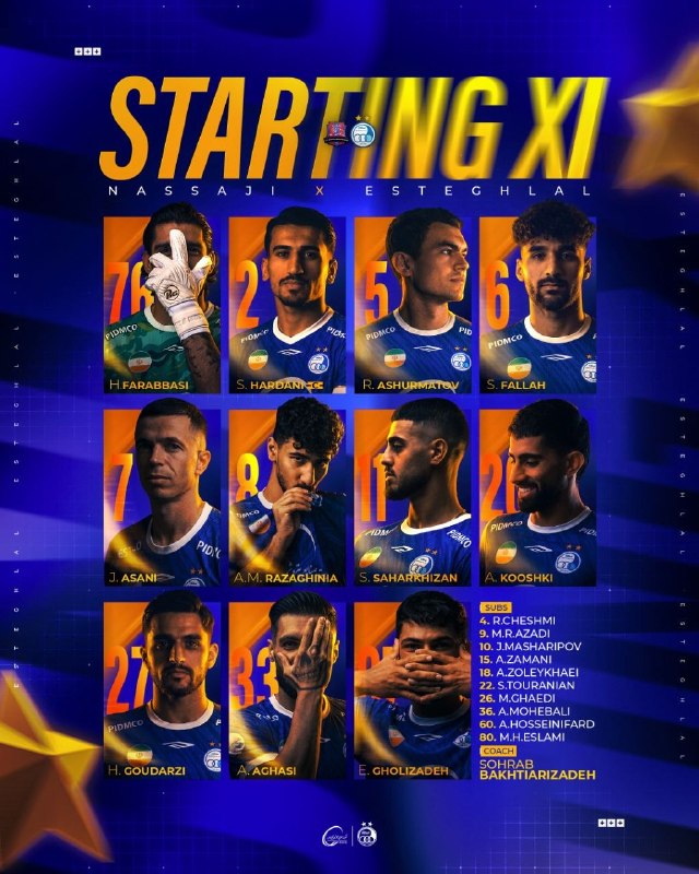 اخبار داغ: 🔻ترکیب استقلال مقابل نساجی@Akhbardaq
