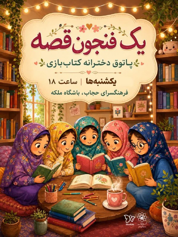 فرهنگشهر (سازمان فرهنگی شهرداری مشهد): 💢 برگزاری پاتوق دخترانه «یک فنجان قصه» در فرهنگسرای حجاب🔹پاتوق دخترانه «یک فنجان قصه» که یکشنبه‌های هر هفته با مشارکت تس