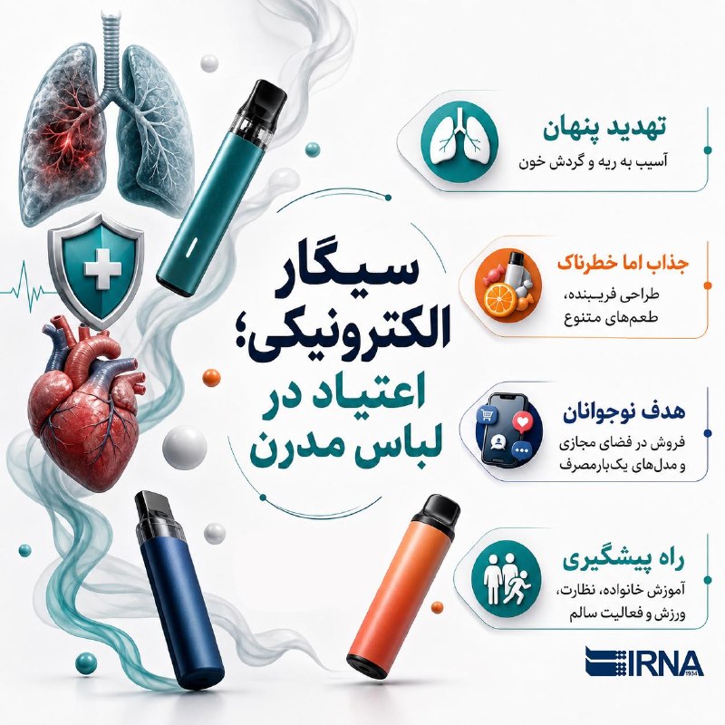 🔸 מידע סיגריה אלקטרונית IRNA; התמכרות בלבוש מודרני