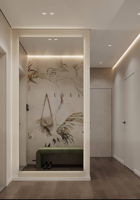 Интерьер квартиры в современном стиле с нейтральной цветовой палитрой. Мягкие текстуры, элегантные линии и стильные акценты, создающие атмосферу уюта. - изображение 3 - интерьер, квартиры, современном